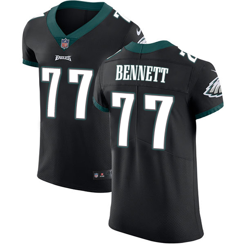 Nike Eagles #77 Michael Bennett Black Alternate Men's Stitched NFL Vapor Untouchable Elite Jersey - Click Image to Close